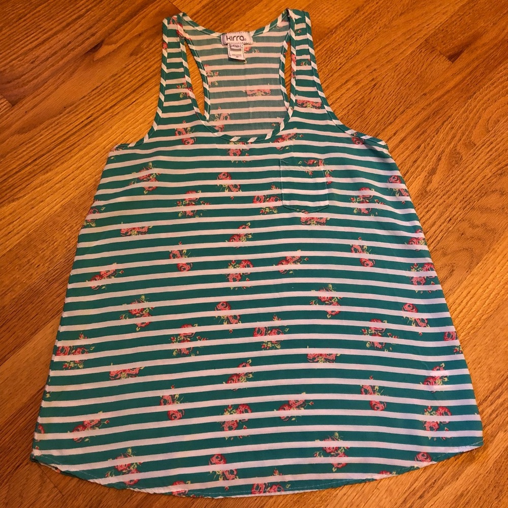 Kirra Tank, Floral On Stripes - Picture 6 of 8